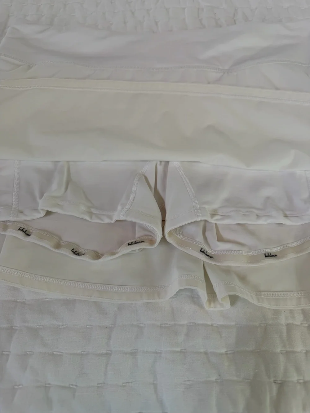 White Lululemon Play off the Pleats tennis skirt